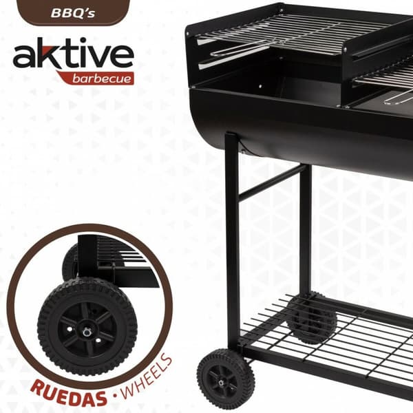Kullgrilling med Hjul Aktive Plast Emaljert metall 97 x 96 x 42 cm Svart