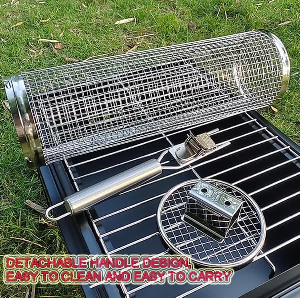 XL Grillkorg m Uppgraderad Handtag. Rullgrill 30cm+17cm Handtag
