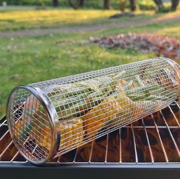 XL Grillkorg m Uppgraderad Handtag. Rullgrill 30cm+17cm Handtag