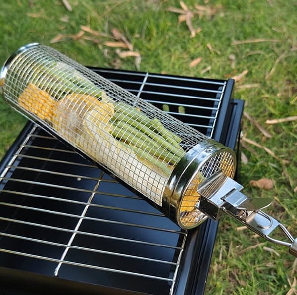 XL Grillkorg m Uppgraderad Handtag. Rullgrill 30cm+17cm Handtag