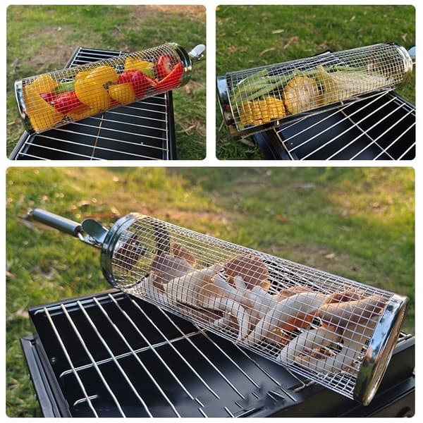 XL Grillkorg m Uppgraderad Handtag.  Rullgrill 30cm+17cm Handtag