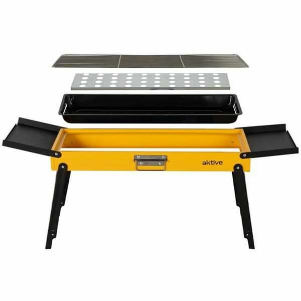 Porttakil grilli Aktive Teräs 89 x 32 x 22 cm Keltainen