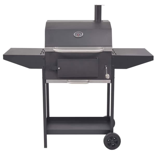 vidaXL BBQ smoker kul med bundhylde sort