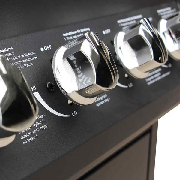 vidaXL Gasolgrill 6+1 kokzoner svart