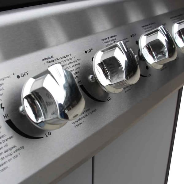 vidaXL gasgrill 6 + 1 grillzoner sort og sølvfarvet