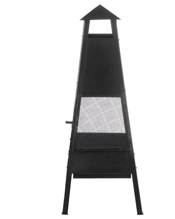Ildsted Sort Stål 100 cm pyramide form Udendørs Have inkludere grilltilbehør i moderne minimalistisk design