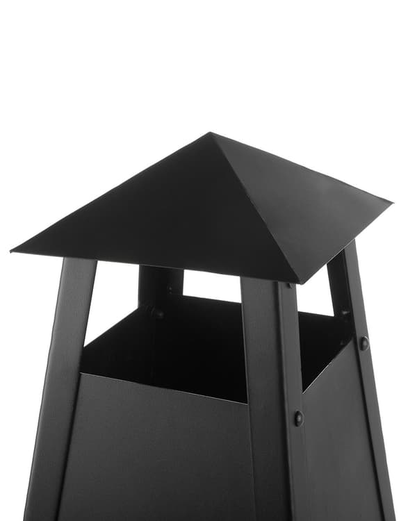 Ildsted Sort Stål 100 cm pyramide form Udendørs Have inkludere grilltilbehør i moderne minimalistisk design