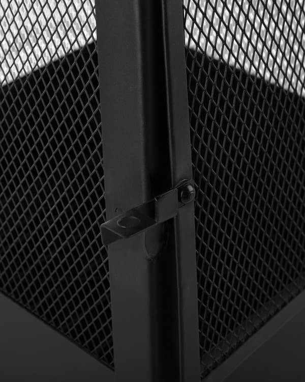 Ildsted Sort Stål 100 cm pyramide form Udendørs Have inkludere grilltilbehør i moderne minimalistisk design