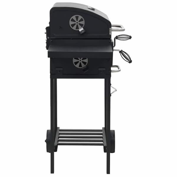 vidaXL kuldrevet grill med bundhylde sort