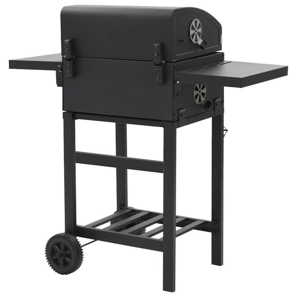 vidaXL kuldrevet grill med bundhylde sort