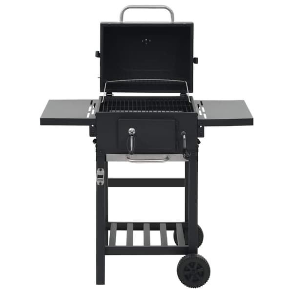 vidaXL kuldrevet grill med bundhylde sort