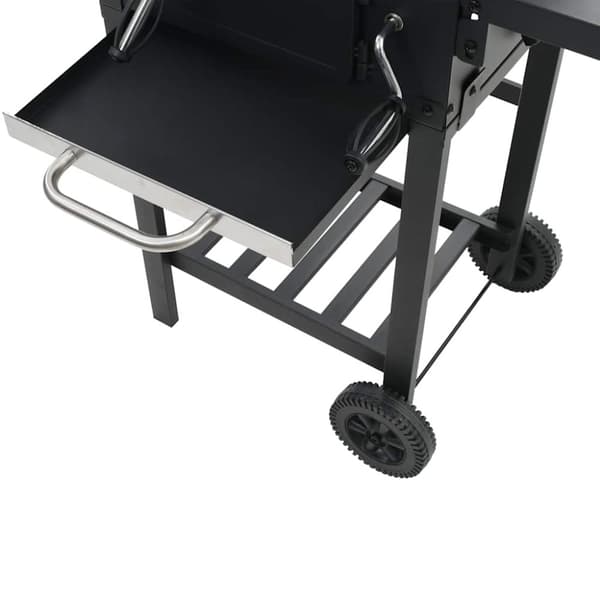 vidaXL kuldrevet grill med bundhylde sort