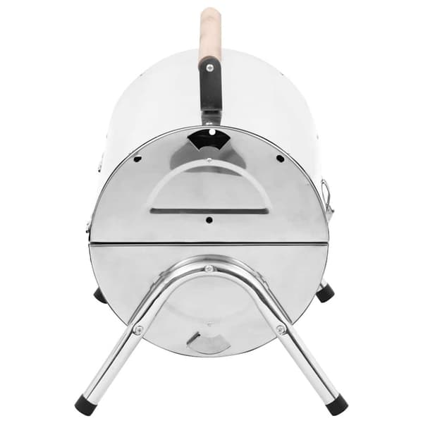 vidaXL transportabel bordgrill med dobbelt grillrist rustfrit stål
