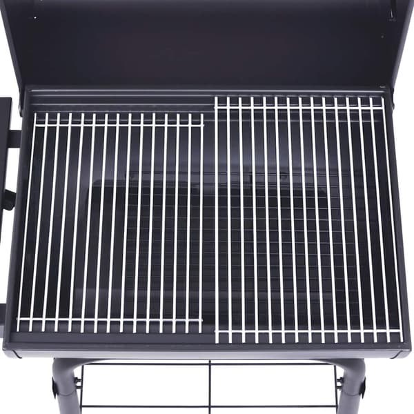 vidaXL Røykgrill med bunnhylle kull svart
