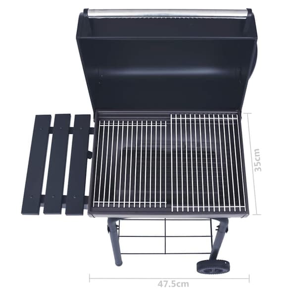 vidaXL Røykgrill med bunnhylle kull svart