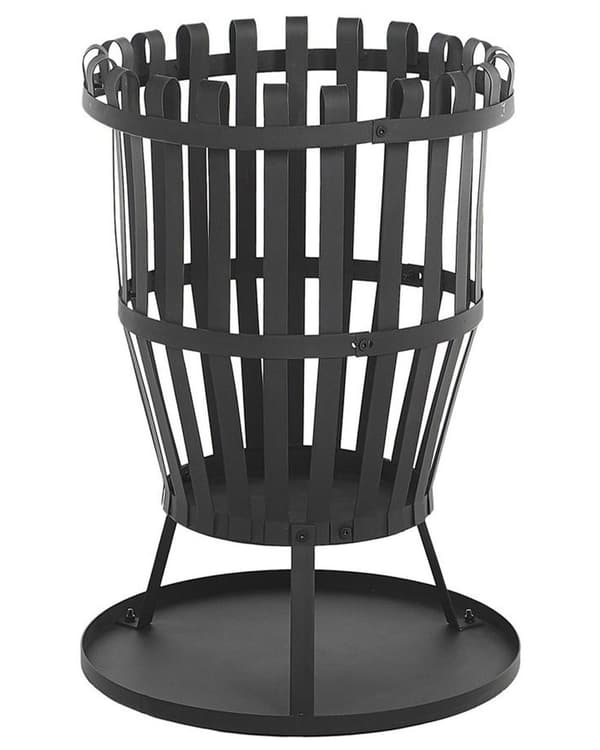 Tulisija musta teräs pyöreä 49 cm halkaisija ulkokäyttöön moderni tyyli