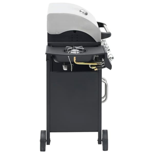 vidaXL Gasolgrill 4+1 kokzoner svart och silver