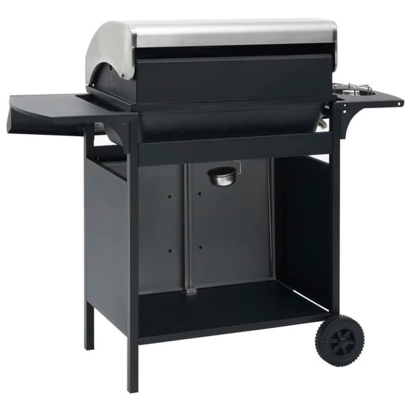 vidaXL Gasolgrill 4+1 kokzoner svart och silver