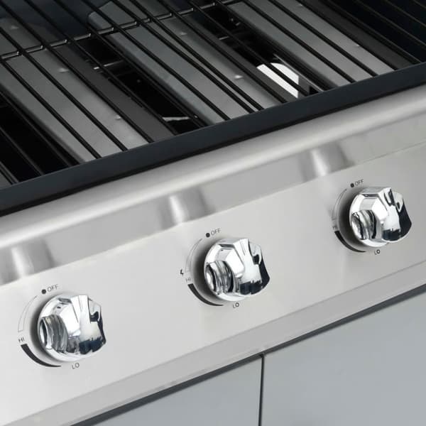 vidaXL Gasolgrill 4+1 kokzoner svart och silver
