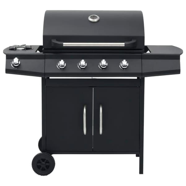 vidaXL Gasolgrill 4+1 kokzoner svart