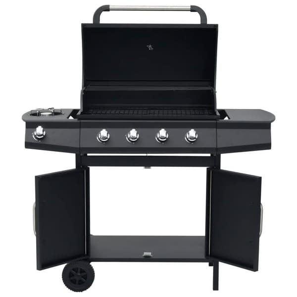 vidaXL Gasolgrill 4+1 kokzoner svart