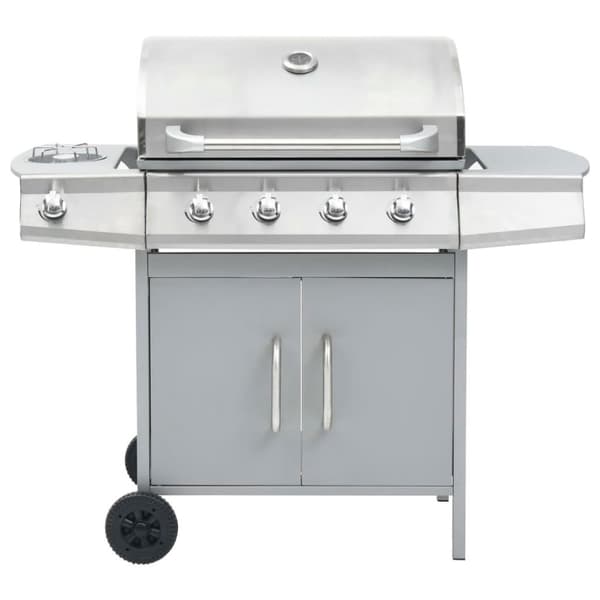 vidaXL gasgrill 4+1 grillzoner rustfrit stål sølvfarvet