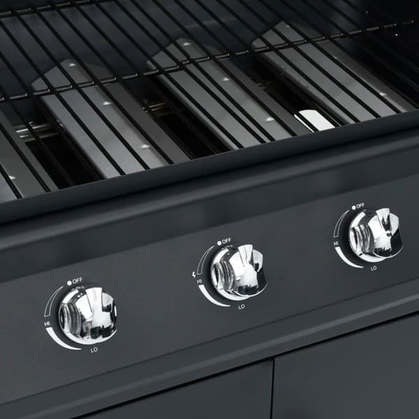 vidaXL gasgrill 4+1 grillzoner stål sort