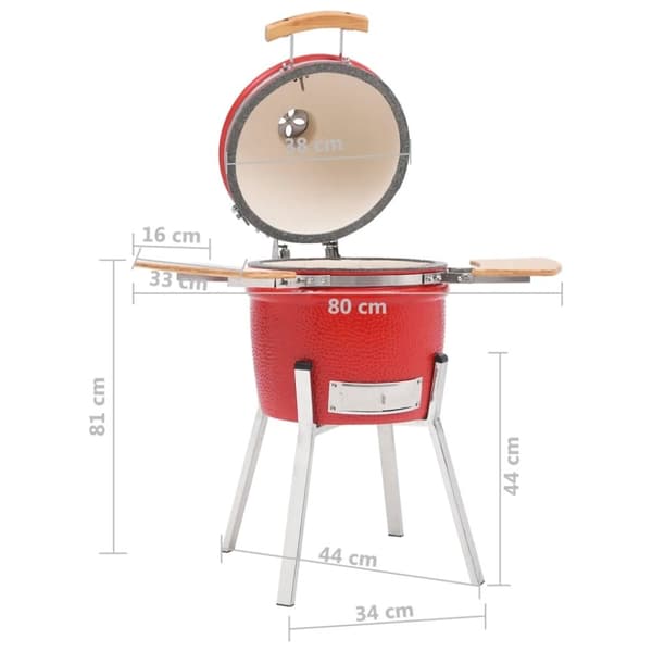 vidaXL Kamado grilli/savustin keramiikka 81 cm