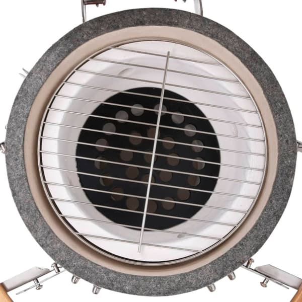 vidaXL Kamado Kullgrill med røyker keramisk 81 cm