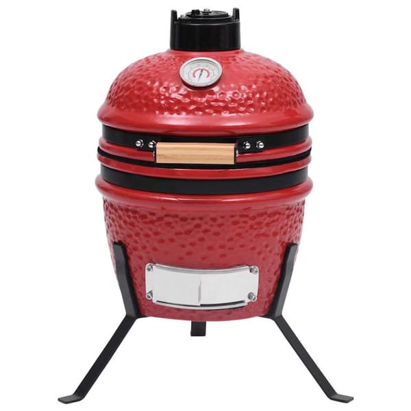 vidaXL Kamado 2-in-1 grilli/savustin keramiikka 56 cm punainen