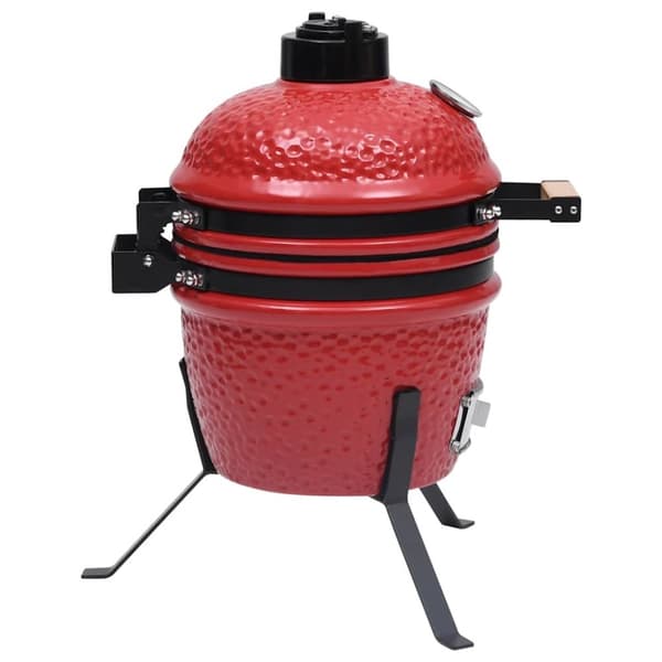 vidaXL Kamado 2-in-1 grilli/savustin keramiikka 56 cm punainen