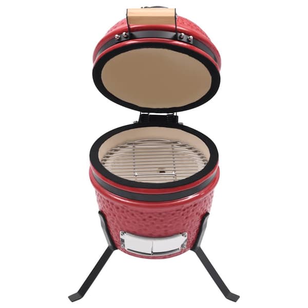 vidaXL Kamado 2-in-1 grilli/savustin keramiikka 56 cm punainen