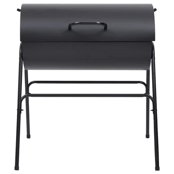 vidaXL Tønnegrill med 2 grillrister svart 80x95x90 cm stål