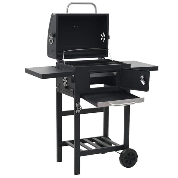 vidaXL 3-i-1 udendørs pizzaovn og grill sort