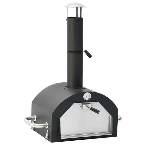vidaXL 3-i-1 udendørs pizzaovn og grill sort