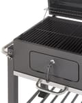 Miniatyrbillede 10 af 11: Kulgrill Grå Rustfrit Stål Låsbar med Dobbelt Rist og 2 Hylder Aftagelig Kulbakke