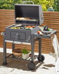 Miniatyrbillede 2 af 11: Kulgrill Grå Rustfrit Stål Låsbar med Dobbelt Rist og 2 Hylder Aftagelig Kulbakke
