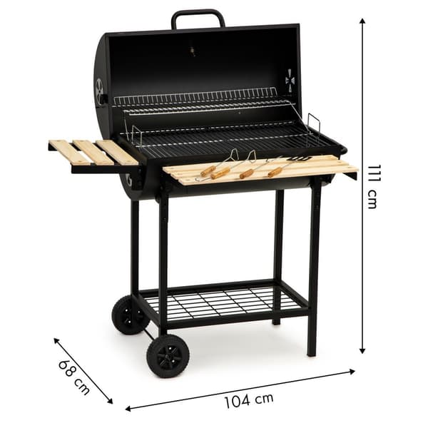 Grill med låg og varmestativ - inklusive termostat - 104x68x94 cm