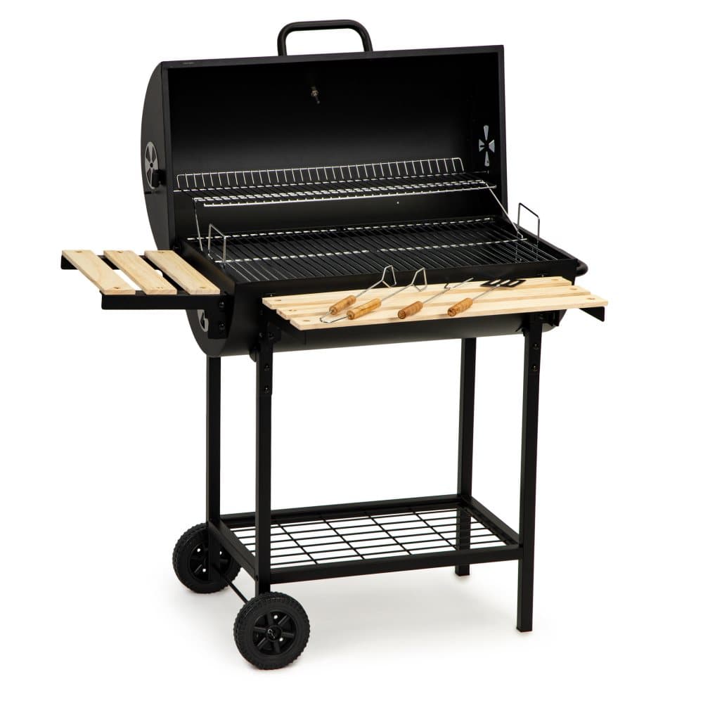 Grill med lock och värmeställ - inklusive termostat - 104x68x94 cm