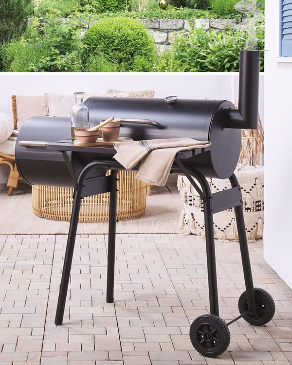 Kulgrill Sort Stål og Polypropylen 115 x 54 x 113 cm Dekorativ Bedste Grill med Hjul Transportabel til Have Terrasse Indretning Udendørs