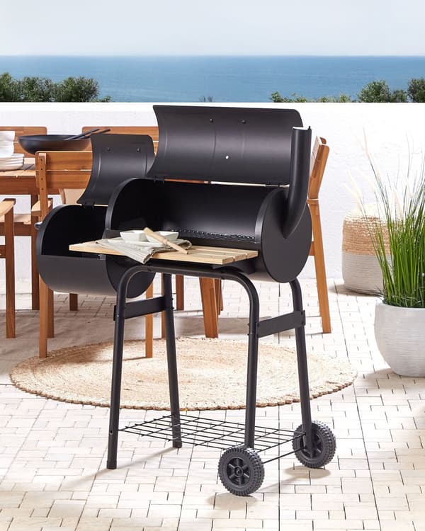 Smart grill med rygeovn sort