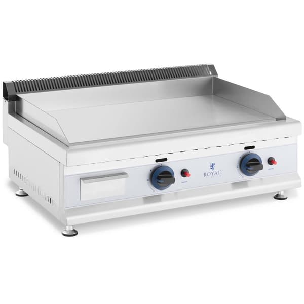 Royal Catering Gas-stekbord - Dubbelt - 74,5 x 40 cm - Slät - 2 x 3100 W - Naturgas - 20 mbar