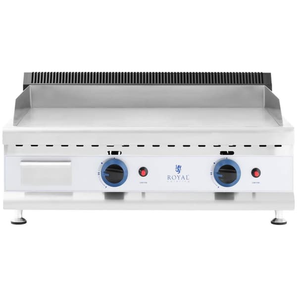 Royal Catering Gas-stekbord - Dubbelt - 60 x 40 cm - Slät - 2 x 3100 W - Naturgas - 20 mbar