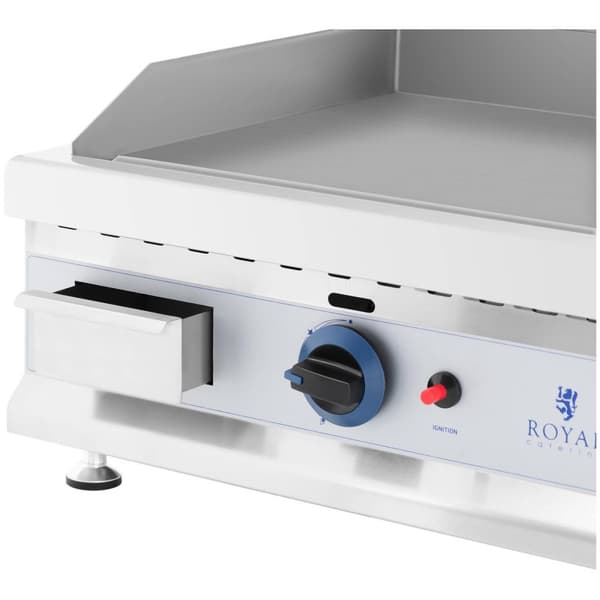 Royal Catering Gas-stekbord - Dubbelt - 60 x 40 cm - Slät - 2 x 3100 W - Naturgas - 20 mbar