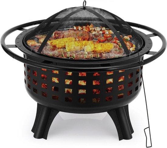 Grillkorg | Eldstad | Rostfritt stål | BBQ för campingen | Eldskål Bärbar grill | Träkol