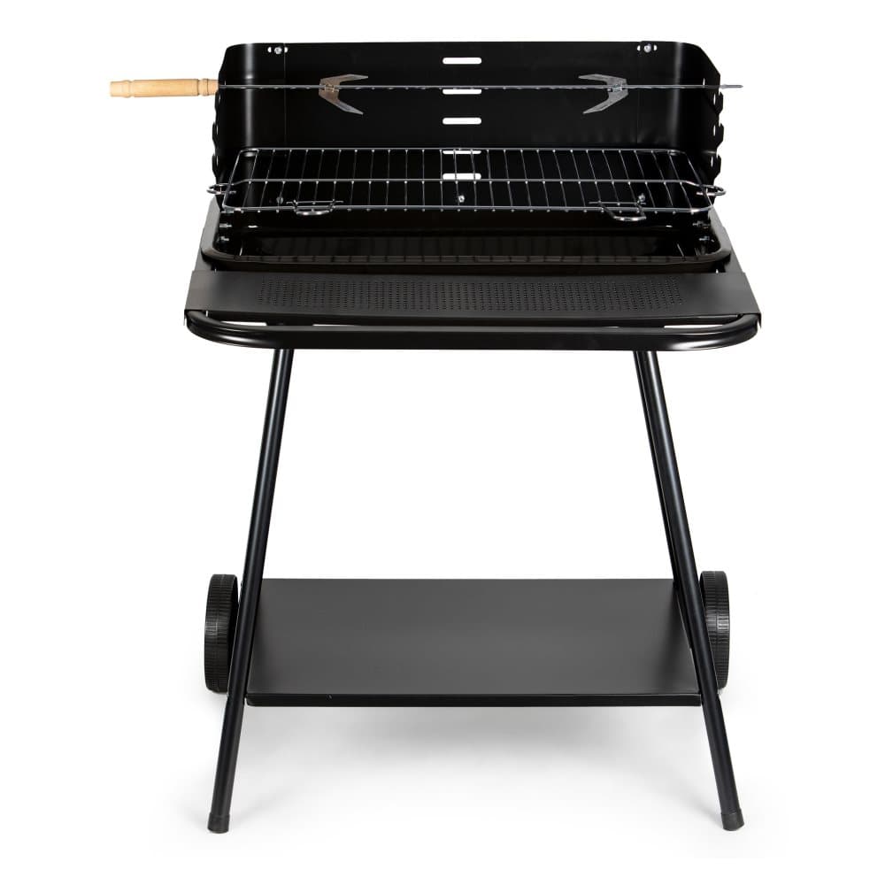 Grill på hjul - BBQ med 2 arbetsplattformar - 86x37x84 cm