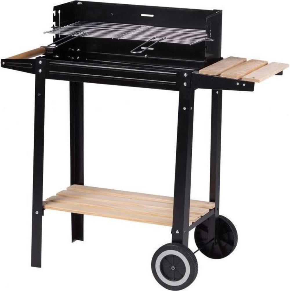 Grill - BBQ - med 1 arbetsplattform - justerbart galler