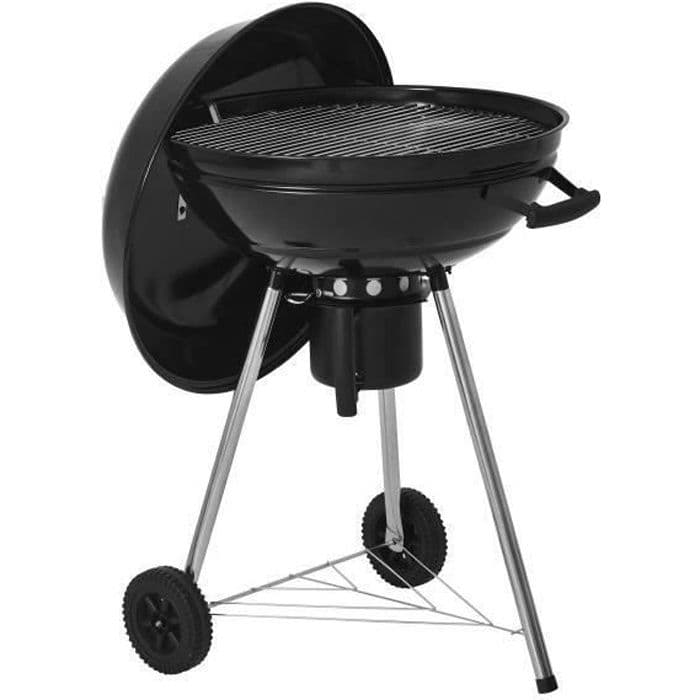 GEORGES kolgrill - Grill i kromat stål - Tillagningsyta: 54 cm - Svart