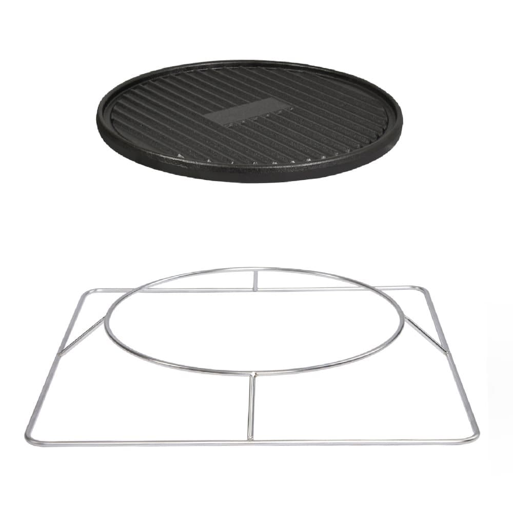 MEATEOR Ambiente eldbord Kub, kol- eller gasdrift, konvertibel till ett trädgårdsbord med ett perfekt bord, mysig atmosfär för terrassen