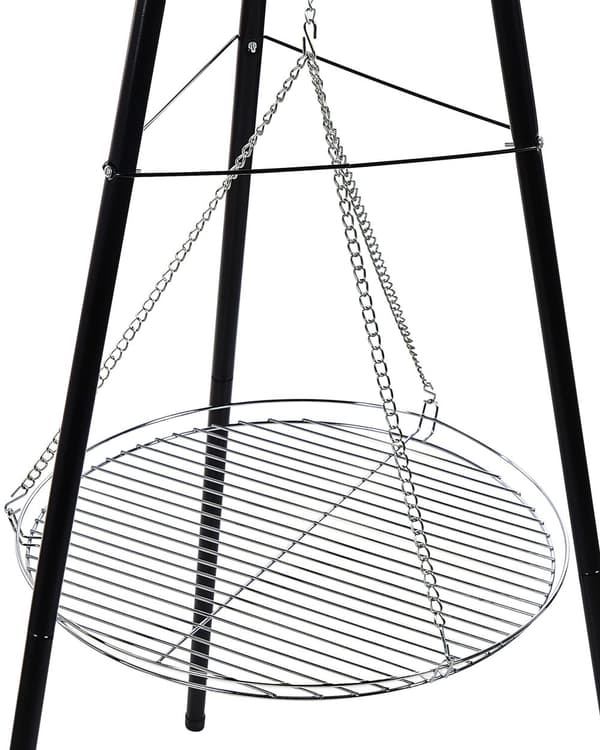 Grill Svart Stål Grillrist Klassisk Design Metallstativ
